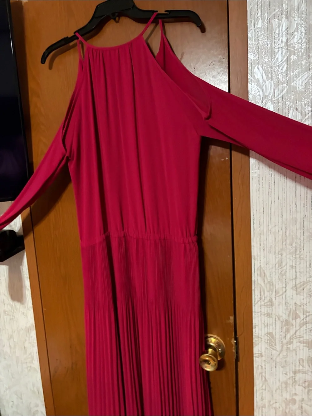 Michael Kors Fuchsia Maxi Dress with Rhinestone Accents